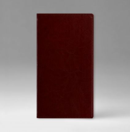 Еженедельник датированный 8х15 см, серия Евро, материал Небраска, (арт. 380), цвет бордовый
