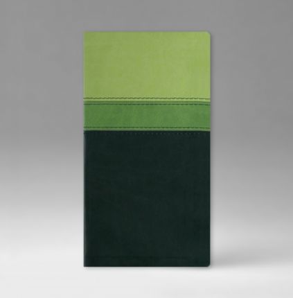 Еженедельник датированный 8х15 см, серия Евро, материал Принт Триколор, (арт. 380), цвет зеленый