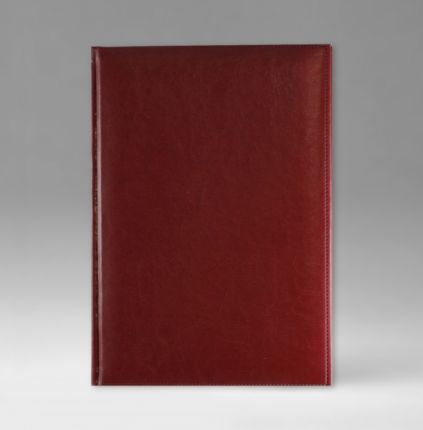 Еженедельник недатированный 17х24 см, серия Перпетум Е, материал Небраска, (арт. 383), цвет бордовый