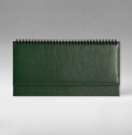 Планнинг недатированный 11х29 см, серия Уникум, материал Небраска, (арт. 396), цвет зеленый