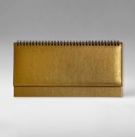 Планнинг недатированный 11х29 см, серия Уникум, материал Небраска, (арт. 396), цвет золотисто-коричневый