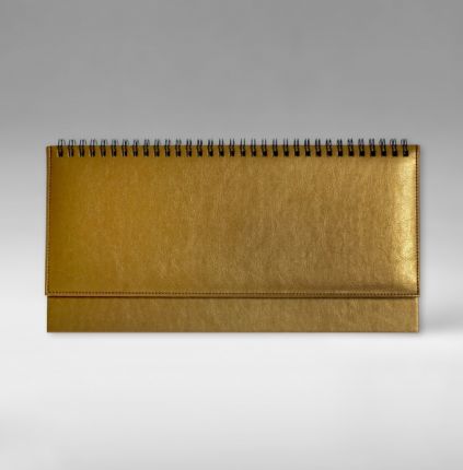 Планнинг недатированный 11х29 см, серия Уникум, материал Небраска, (арт. 396), цвет золотисто-коричневый