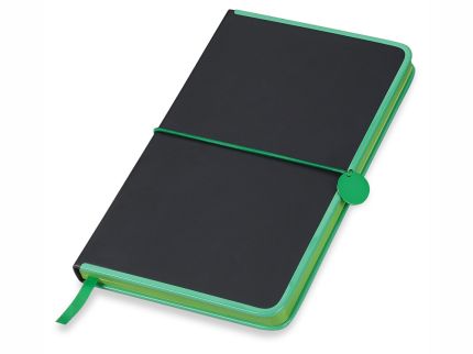 Блокнот бренд Lettertone модель "COLOR RIM", формат A5, черный/зеленый