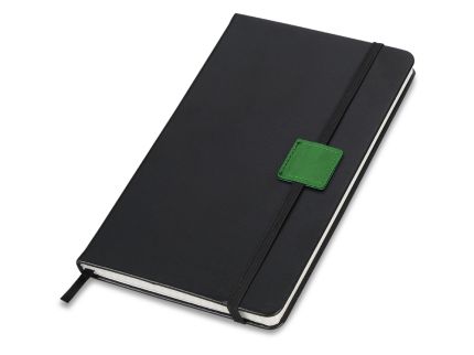 Блокнот бренд Lettertone модель "LABEL", формат A5, черный/зеленый