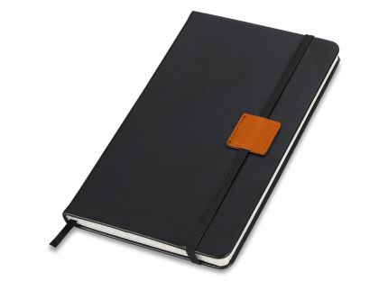 Блокнот бренд Lettertone модель "LABEL", формат A5, черный/оранжевый