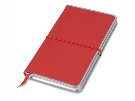 Блокнот бренд Lettertone модель "SILVER RIM", формат A5, бордовый