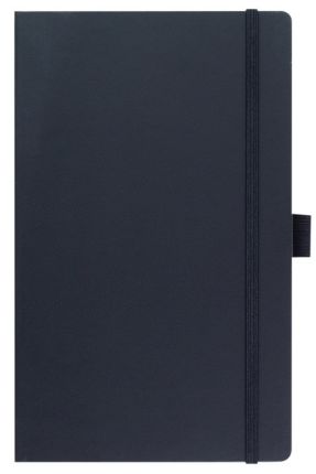 Записная книга Lediberg, коллекция IVORY, блок в линейку, модель Матра, на резинке, размер 130х210 мм, цвет черный