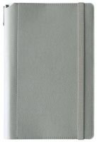 Записная книга Lediberg, коллекция IVORY, блок в линейку, модель Азия, на резинке, размер 130х210 мм, цвет серый