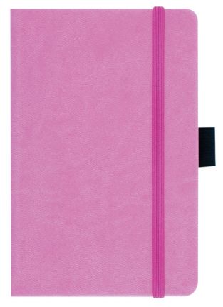 Записная книга Lediberg, коллекция IVORY, блок в линейку, модель Туксон, на резинке, размер 130х210 мм, цвет розовый