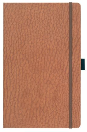 Записная книга Lediberg, коллекция IVORY, блок в линейку, модель Кения, на резинке, размер 130х210 мм, цвет коричневый светлый
