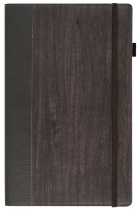 Записная книга Lediberg, коллекция IVORY, блок в линейку, модель Фуджи, на резинке, размер 130х210 мм, цвет коричневый темный