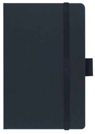 Записная книга Lediberg, коллекция IVORY, блок в линейку, модель Матра, на резинке, размер 90х140 мм, цвет черный