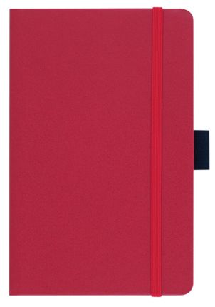Записная книга Lediberg, коллекция IVORY, блок в линейку, модель Матра, на резинке, размер 90х140 мм, цвет красный
