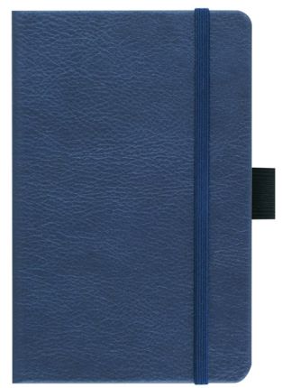 Записная книга Lediberg, коллекция IVORY, блок в линейку, модель Аризона, на резинке, размер 90х140 мм, цвет синий