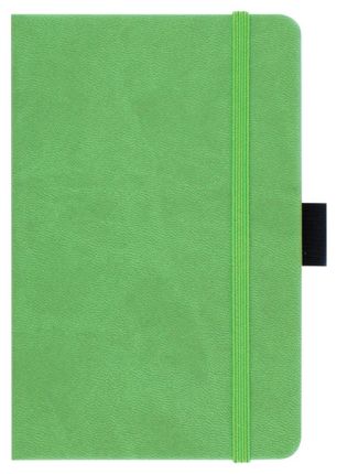 Записная книга Lediberg, коллекция IVORY, блок в линейку, модель Туксон, на резинке, размер 90х140 мм, цвет зеленый