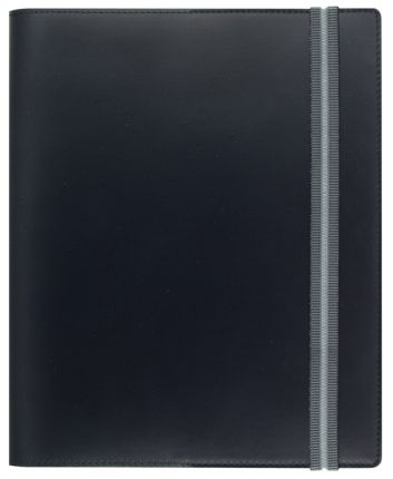 Книга для записи Lediberg, блок 740, коллекция Open Design, кожа, на резинке, размер 168х220 мм, цвет черный