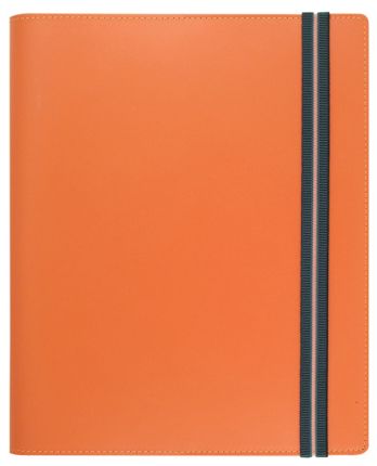 Книга для записи Lediberg, блок 740, коллекция Open Design, кожа, на резинке, размер 168х220 мм, цвет оранжевый