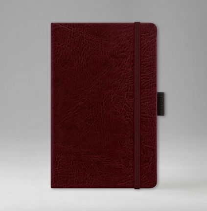 Записная книга в линейку 9х14 см, серия Айвори, материал Небраска, (арт. 391), цвет бордовый