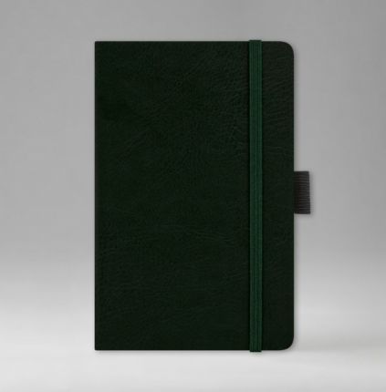 Записная книга в линейку 9х14 см, серия Айвори, материал Небраска, (арт. 391), цвет зеленый