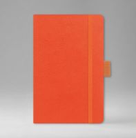 Записная книга в линейку 9х14 см, серия Айвори, материал Небраска, (арт. 391), цвет оранжевый