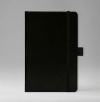 Записная книга в линейку 9х14 см, серия Айвори, материал Тоскана, (арт. 391), цвет черный