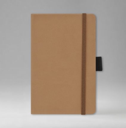 Записная книга в линейку 9х14 см, серия Айвори, материал Текс, (арт. 391), цвет коричневый
