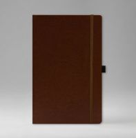 Записная книга в линейку 13х21 см, серия Айвори, материал Небраска, (арт. 397), цвет коричневый