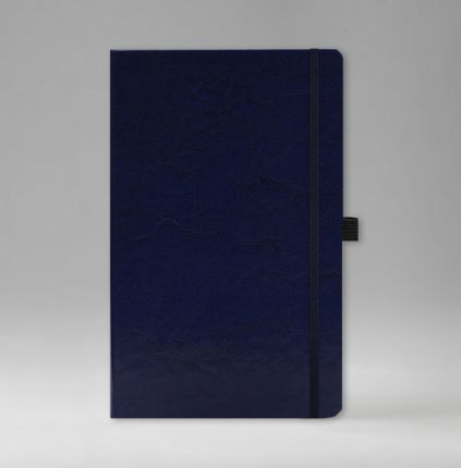 Записная книга в линейку 13х21 см, серия Айвори, материал Небраска, (арт. 397), цвет синий