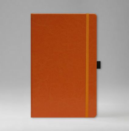 Записная книга в линейку 13х21 см, серия Айвори, материал Небраска, (арт. 397), цвет оранжевый