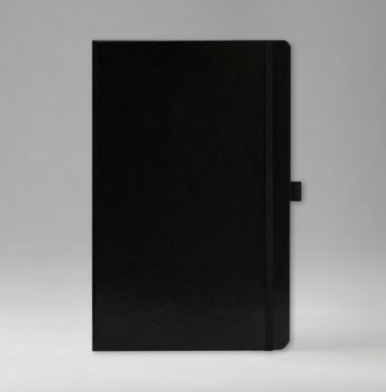 Записная книга в линейку 13х21 см, серия Айвори, материал Тоскана, (арт. 397), цвет черный