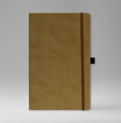 Записная книга в линейку 13х21 см, серия Айвори, материал Текс, (арт. 397), цвет коричневый
