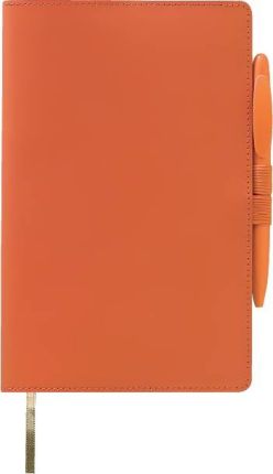 Записная книга Lediberg, коллекция IVORY, блок в линейку, модель Дабл, на резинке, размер 130х210 мм, цвет оранжевый