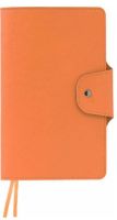 Записная книга Lediberg, коллекция IVORY, блок в линейку, модель Сирио, на резинке, размер 130х210 мм, цвет оранжевый