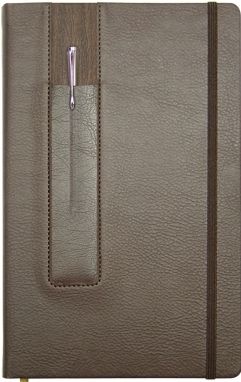 Записная книга Lediberg, коллекция IVORY, блок в линейку, модель Ричмонд, на резинке, размер 130х210 мм, цвет коричневый