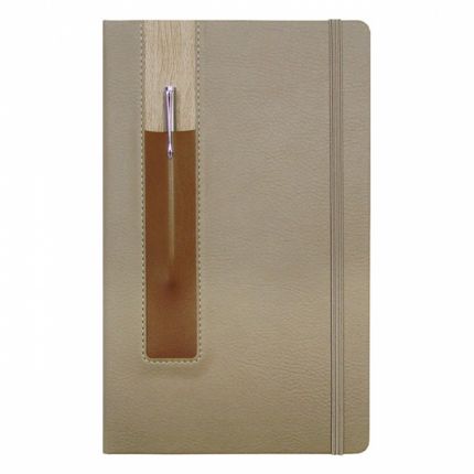 Записная книга Lediberg, коллекция IVORY, блок в линейку, модель Ричмонд, на резинке, размер 130х210 мм, цвет серый