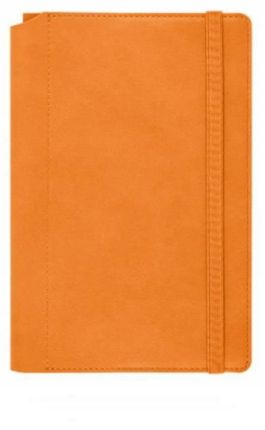 Записная книга Lediberg, коллекция IVORY, блок в линейку, модель Азия, на резинке, размер 130х210 мм, цвет оранжевый