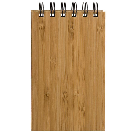 Блокнот на кольцах Bamboo Simple с обложкой, покрытой пластинами натурального бамбука