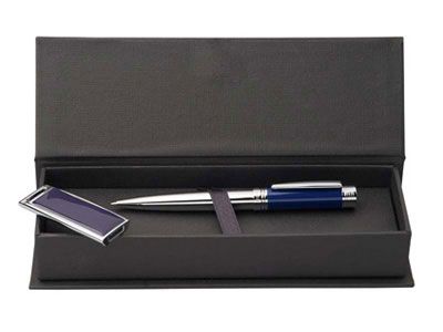 Набор Cerruti 1881: ручка шариковая, флеш-карта USB 2. на 2 Гб «Zoom Blue»