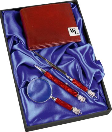 Подарочный набор William Lloyd: портмоне, ручка шариковая, лупа, нож для бумаг «Принц Уэльский»