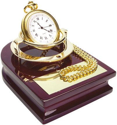 Часы «Магистр» на деревянной подставке с цепочкой для ношения в кармане