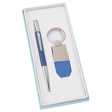 Набор "Калипсо": шариковая ручка и брелок, цвет синий