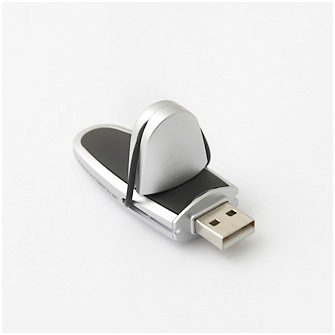 USB-Flash накопитель (флешка) "Rubber" с резиновым прижимом колпачка, 2 Gb. Черный