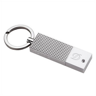USB-Flash накопитель - брелок (флешка) S.T.DUPONT, коллекция  "Black diamond", 2 Gb, палладий, черный лак