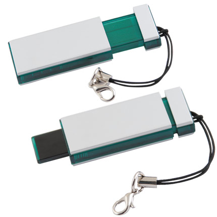 USB-Flash накопитель (флешка) "MOBILE" с креплением для мобильного телефона, 2 Gb, зеленый