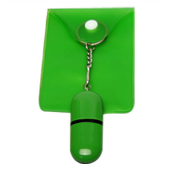 USB-Flash накопитель - брелок (флешка) из пластика каплевидной формы, модель 015, объем памяти  4 Gb, цвет зеленый