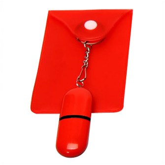 USB-Flash накопитель - брелок (флешка) из пластика каплевидной формы, модель 015, объем памяти  4 Gb, цвет красный