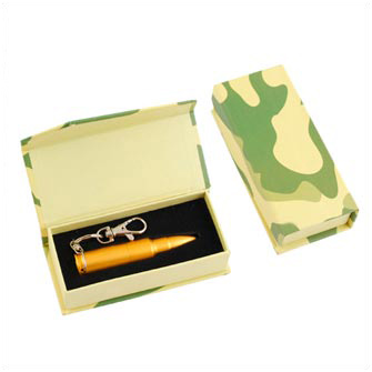 Подарочная картонная коробка для USB флешки накопителя "Патрон АК-47", с камуфляжной окраской