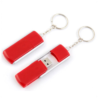 USB-Flash накопитель - брелок (флешка) "TWIST" раздвижной с кольцом для ключей,  2 Gb. Красный