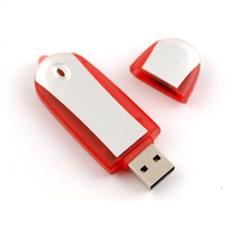 USB-Flash накопитель (флешка) с алюминиевой вставкой,  4 Gb. Красный