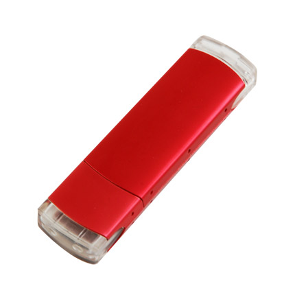 USB-Flash накопитель (флешка) "ORDO",  4 Gb, алюминиевый корпус, пластиковые вставки, красный